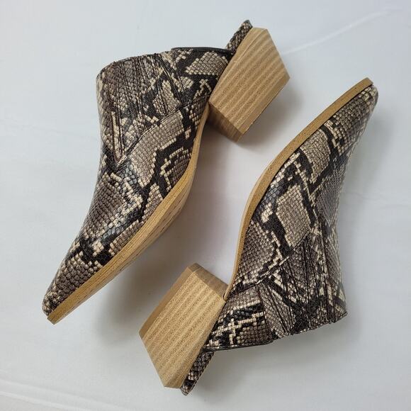 Splendid Hailee II Natural Snakeskin Embossed Western Mule size 7.5M - Picture 1 of 13